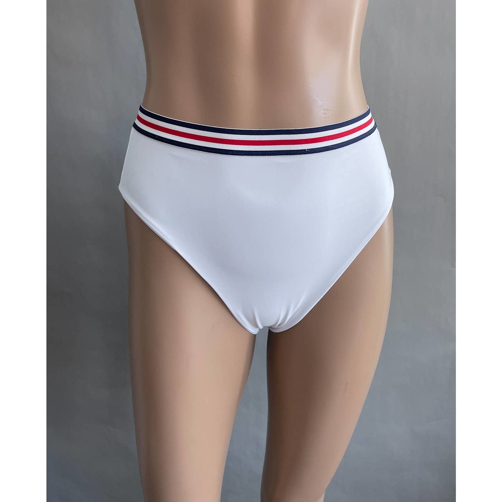 VDM The Label Swim Bottoms Women S Izzy High Waisted Bikini Red White Blue NWT